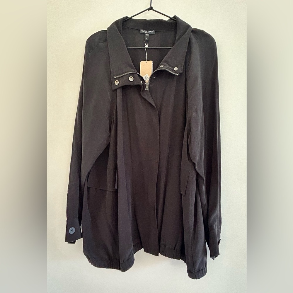 Eileen Fisher Silk Stand Collar Jacket
Sz 2x